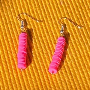 Vibrant Pink Dangle Earrings